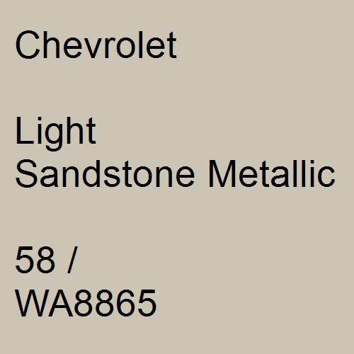 Chevrolet, Light Sandstone Metallic, 58 / WA8865.